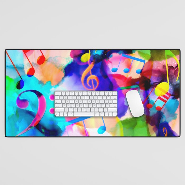 Color Pop Musical Notes Desk Mat