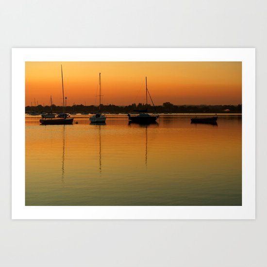 Sleeping Sail Boats Art Print