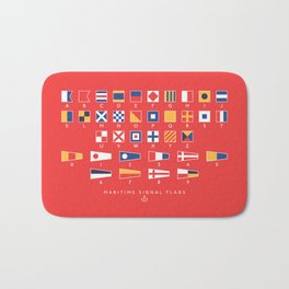 Maritime Nautical Signal Flags Chart - Red Bath Mat | Signal, Flag, Navy, Graphicdesign, Nautical, Semaphore, Naval, Pattern, Flags, Maritime 