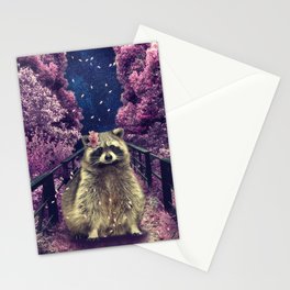 Cherry raccoon Stationery Card