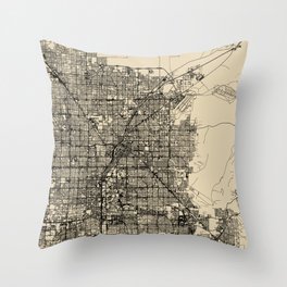 Sunrise Manor City Map - USA Vintage Map Throw Pillow