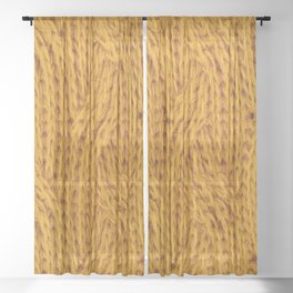 Brown yellow Knitted textile  Sheer Curtain