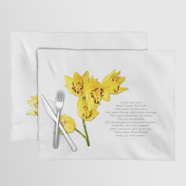 Yellow Orchid Flowers Art - Remember These Things Placemat