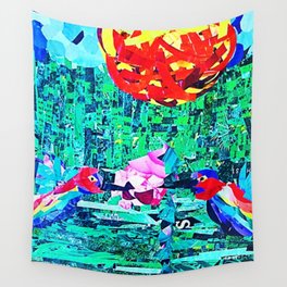 Birds in the Azure Wall Tapestry