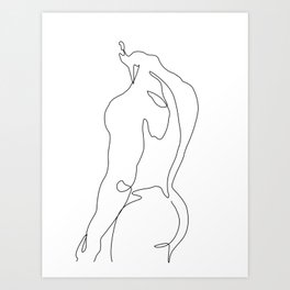 Naked male-a Art Print | Lineart, Naked, Nude, Line, Drawing, Linedrawing, Male, Modern, Digital, Minimal 