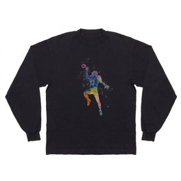 American football player in watercolor Long Sleeve T-shirt