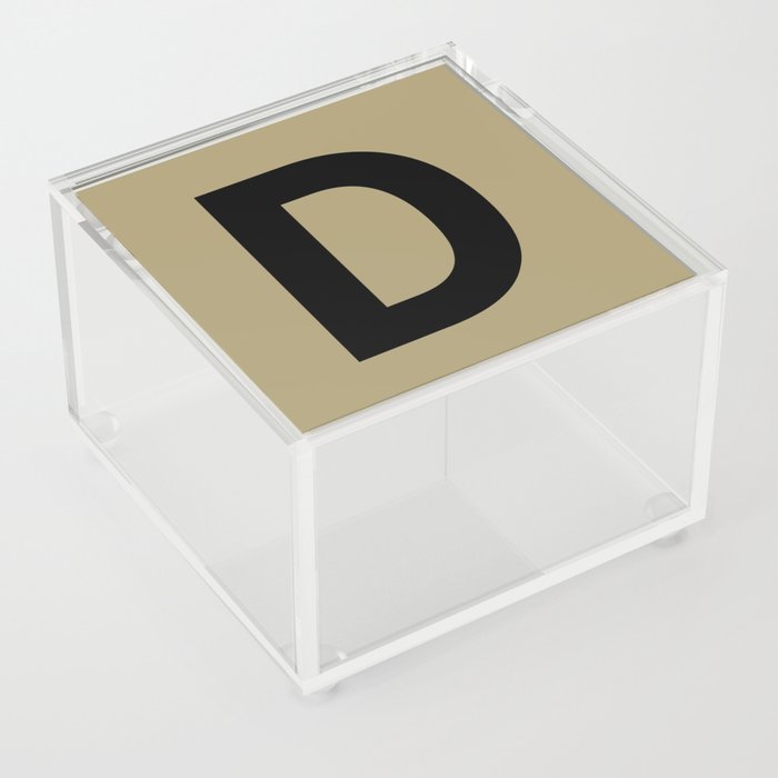 Letter D (Black & Sand) Acrylic Box