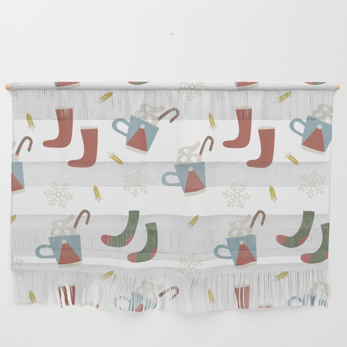 Christmas Pattern Retro Stocking Cup Wall Hanging