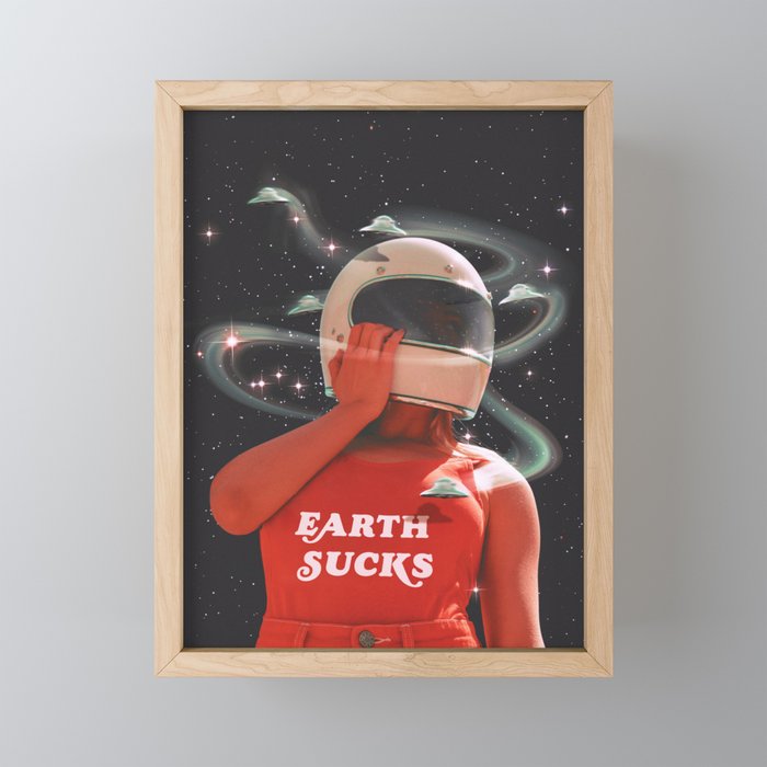 EARTH SUCKS Framed Mini Art Print