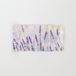 Lavender Flowers Watercolor Hand & Bath Towel