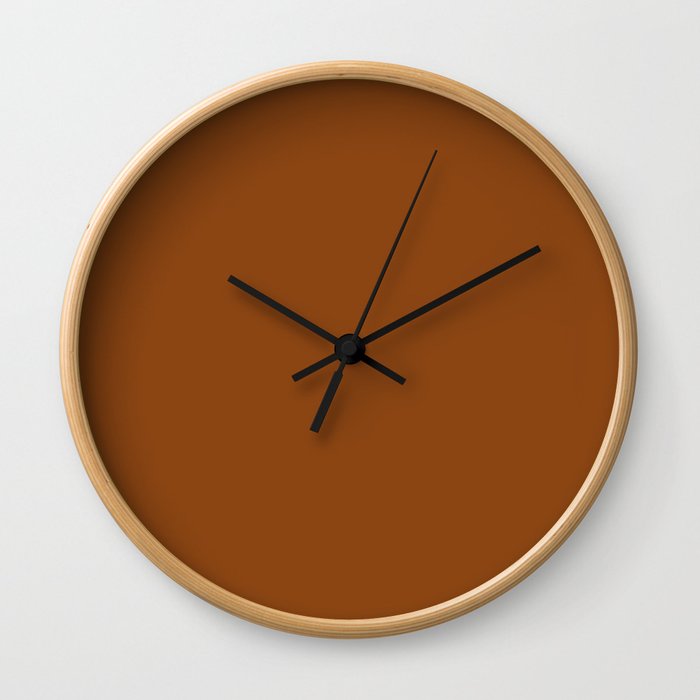 Saddle brown - solid color Wall Clock