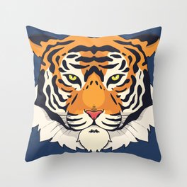 a tiger head looking straight. tiger face, tigers Throw Pillow