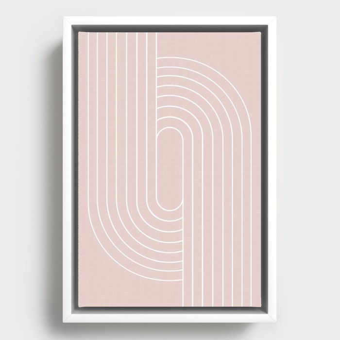 Oval Lines Abstract XXI Framed Canvas