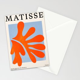 Red Coral Leaf: Matisse Paper Cutouts II Stationery Card