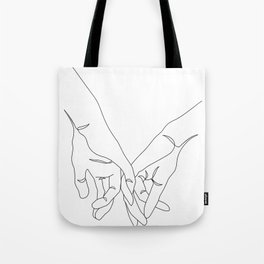 Hands Couple One Line Tote Bag