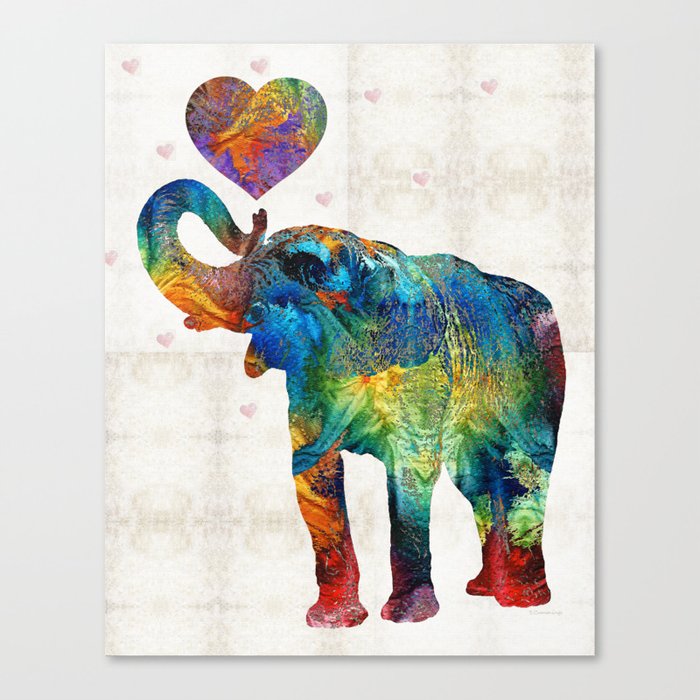 Colorful Elephant Art - Elovephant - By Sharon Cummings Canvas Print