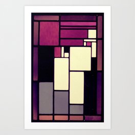 Abstract Elegance: Magenta & Purple Colorblock Composition Art Print