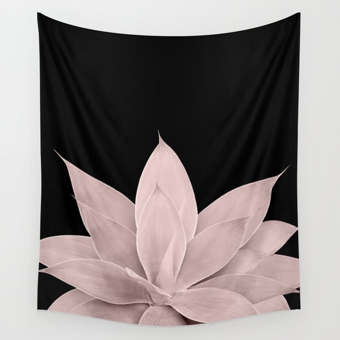 Blush Agave on Black #1 #tropical #decor #art #society6 Wall Tapestry