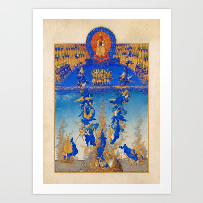 The Fall of the Rebel Angels, Penitential Psalms by Limbourg Brothers Art Print