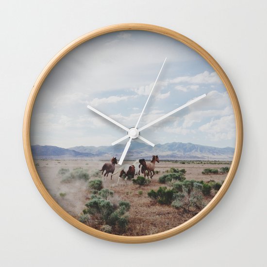 Running Horses Wall Clock
