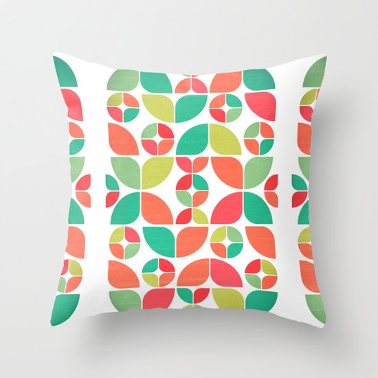 Vintage Summer Pattern Throw Pillow