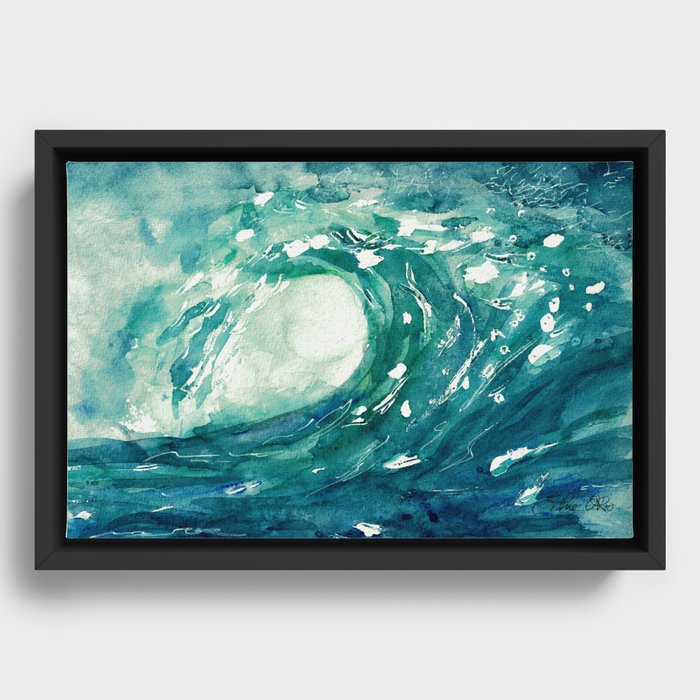 Wave Surf Framed Canvas
