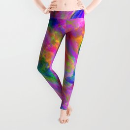 Abstract Watercolor Painting Vibrant Colors Leggings