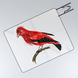 Vintage bird watercolor #11 Picnic Blanket