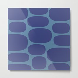 Modernist Spots 256 Blue On Purple Metal Print