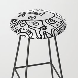 Black and White Graffiti Cool Funny Creatures Bar Stool