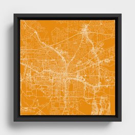 Tallahassee City Map Drawing - USA - Minimal Framed Canvas