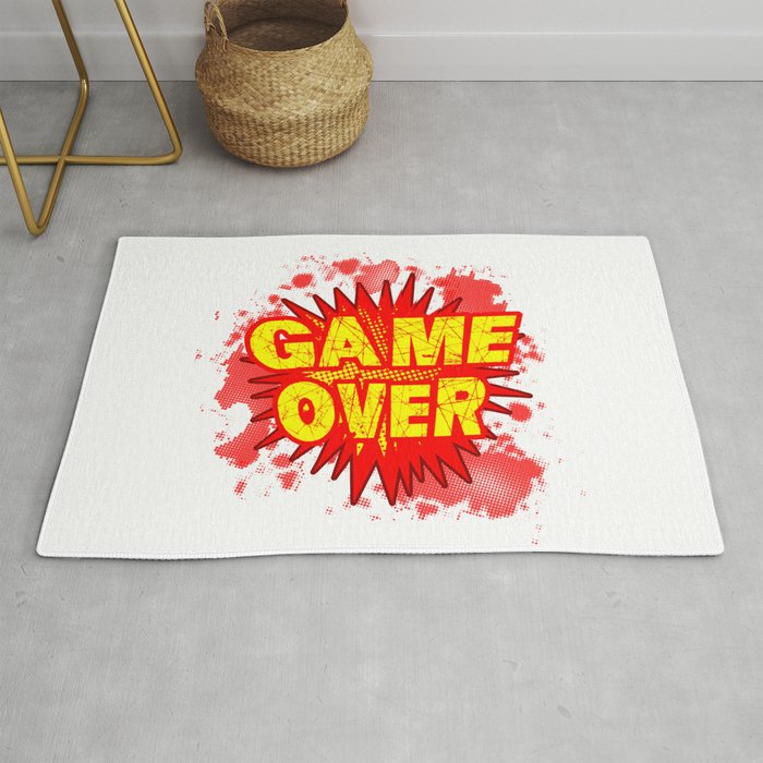 Game Over Cartoon Comic Explosion Rug