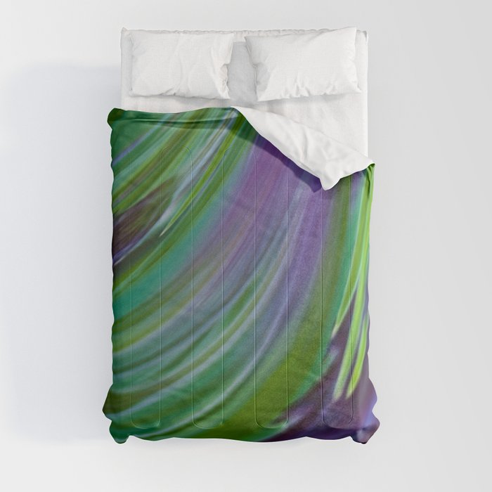 Purple Green Contemporary Abstract Comforter
