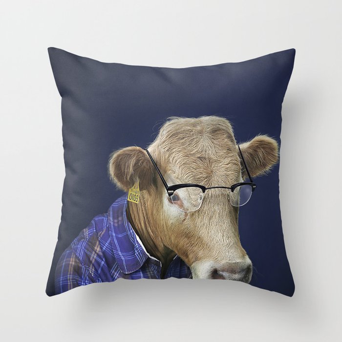 Geek Cow Throw Pillow