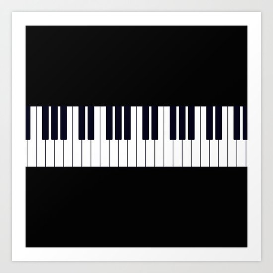 Piano Keys - Black and white simple piano keys pattern minimalistic music themed artwork Art Print