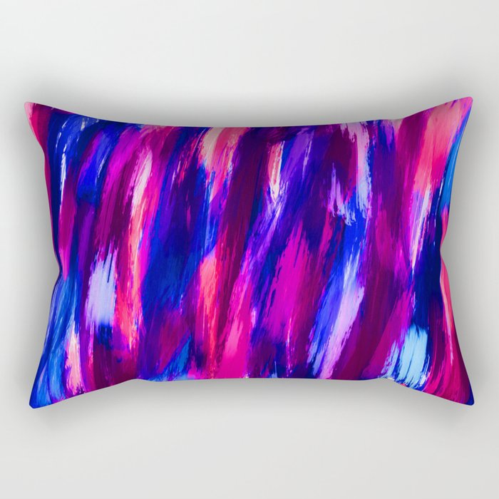 Neon Brushstrokes Rectangular Pillow