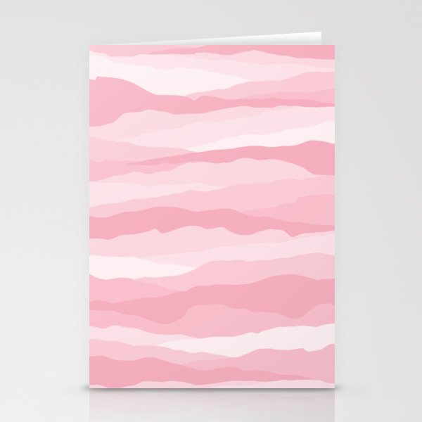 Abstract pink wavy mountain silhouette pattern. Digital Illustration background Stationery Cards