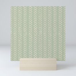 Sage Green Arrow Mudcloth  Mini Art Print