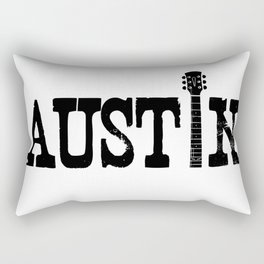 Austin Texas Graphic with Guitar Rectangular Pillow