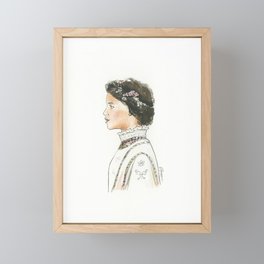 “A Study in Valentino Couture” Watercolor Painting Framed Mini Art Print