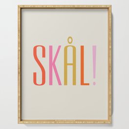 SKÅL! Scandinavian Type Print - Multi-Color Serving Tray