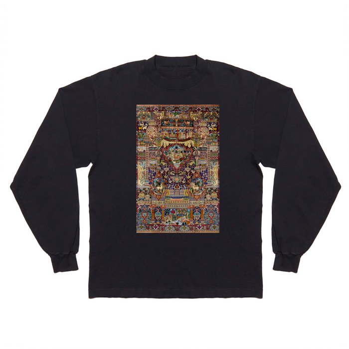 Ornate Antique Persian Kashmar Long Sleeve T Shirt