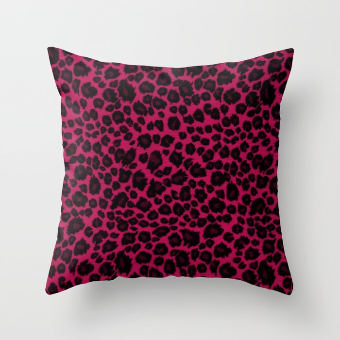 Ruby Leopard Skin Throw Pillow