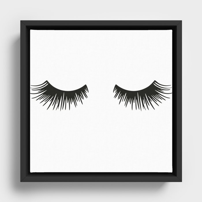 Closed Eyelashes Framed Canvas