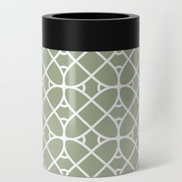 Green and White Minimal Geometric Shape Pattern Pairs Dulux 2022 Popular Colour Bamboo Stem Can Cooler