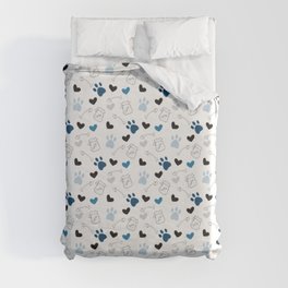 Blue Kitty Pattern Duvet Cover