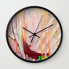 Reflections, Dreams, Aspirations ○● colorful, geometric, organic contemporary art painting, rainbow Wall Clock