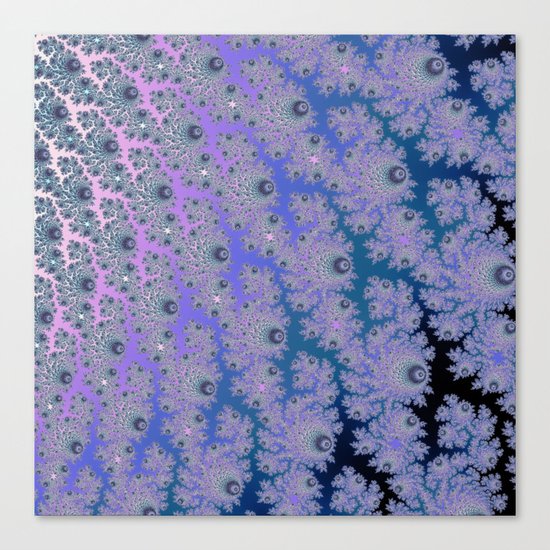 Smokey Blues Fractal Canvas Print