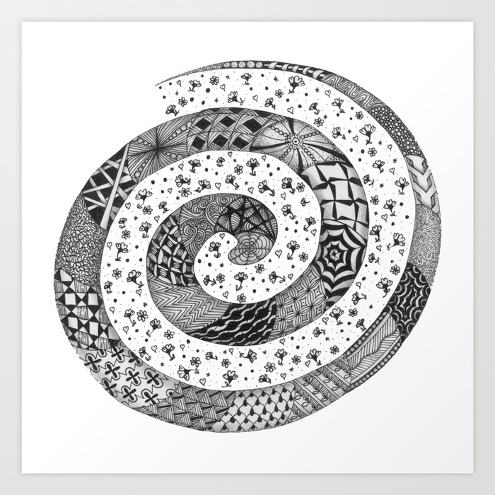 Zentangle®-Inspired Art - ZIA 47 Art Print by Ten Thousand Tangles ...