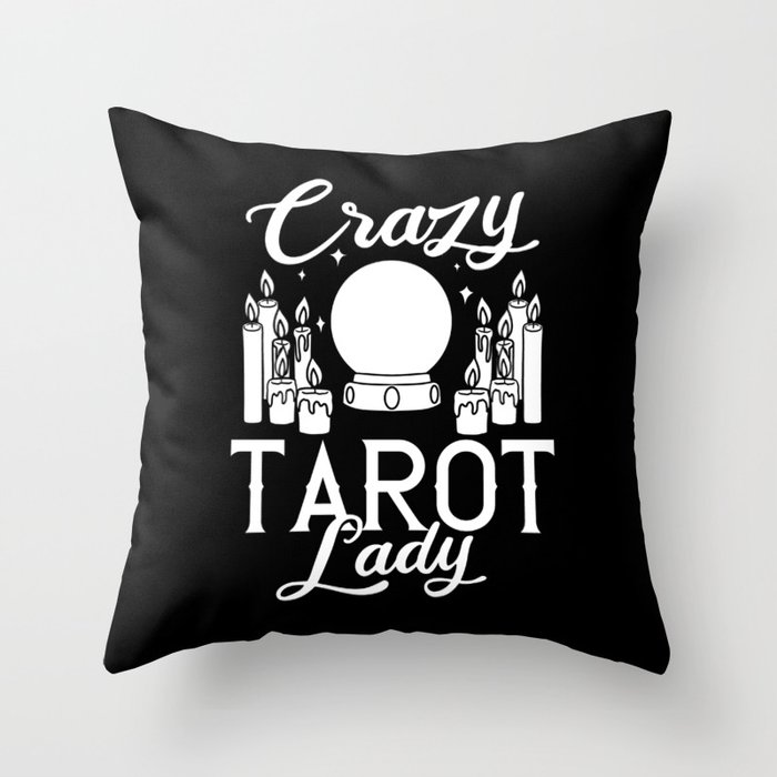 Fortune Telling Paper Cards Crystal Ball Throw Pillow